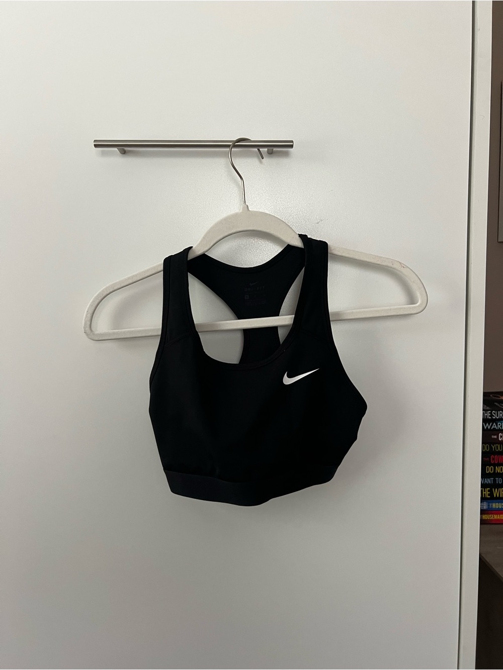 Nike Black Racerback Medium-Impact Sports Bra with Swoosh